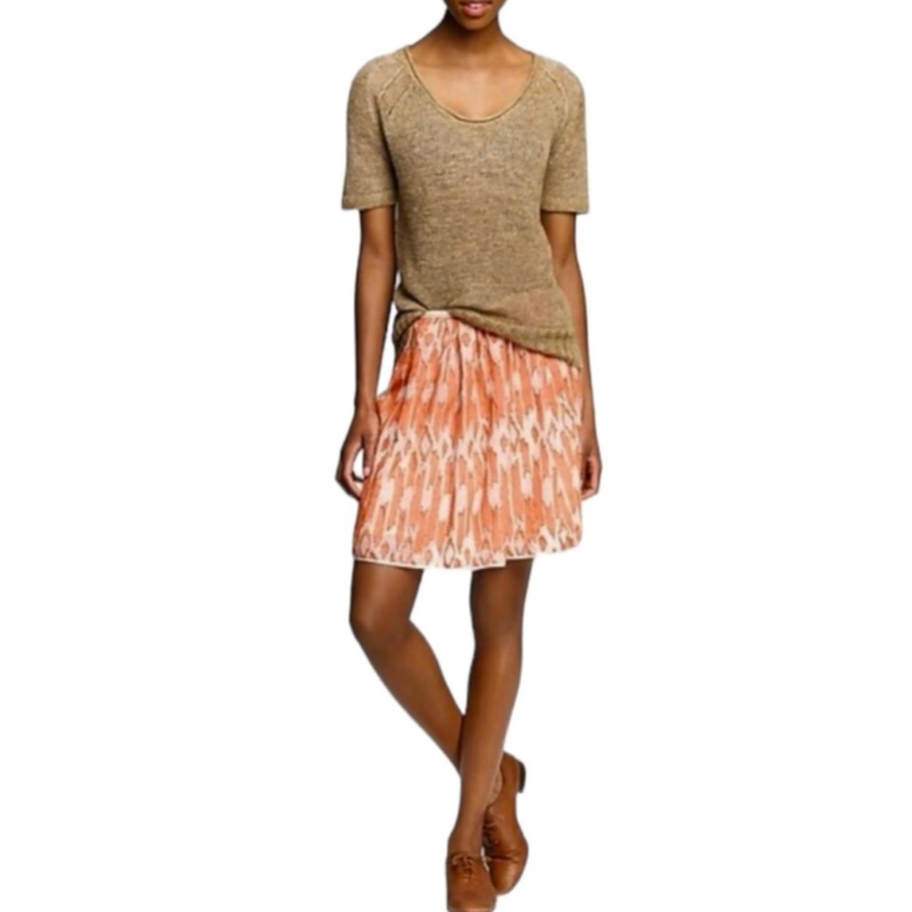 J. Crew Orange Pattern Swing Skirt Size 10